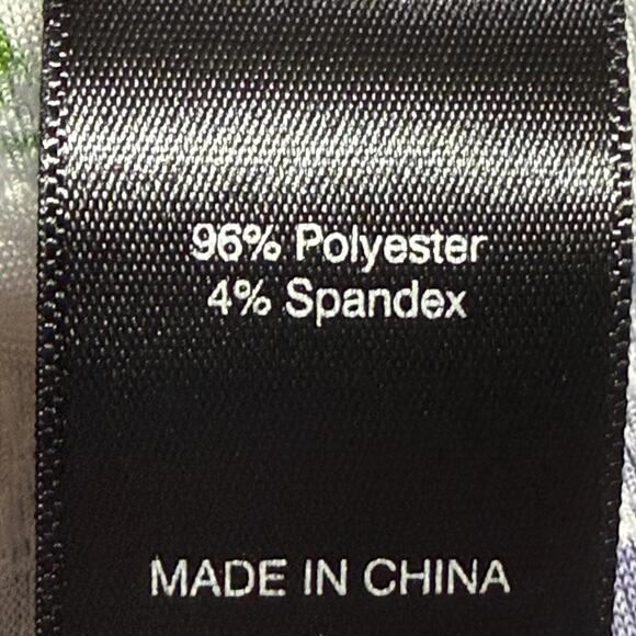 Ali Miles Top 3X White Blue Colorful Floral Button Up Stretch Bell Sleeve Career - Picture 8 of 10